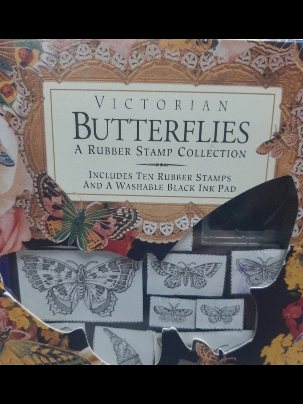 Vintage Cynthia Hart Victorian Butterflies Rubber Stamp Set Complete Craft